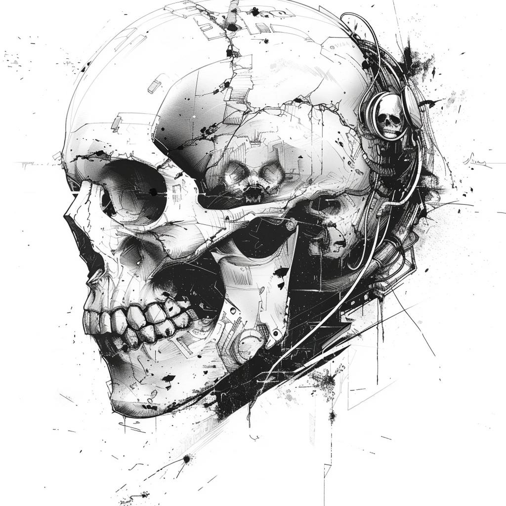 skull  art  print  tattoo  digital  white  image  abstract  creative  style 970258