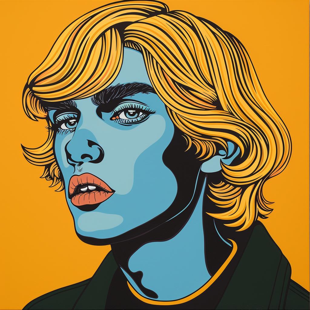 man  blonde  popart  portrait  blue  eyes  stylized  artwork  expression  colorful 1024200