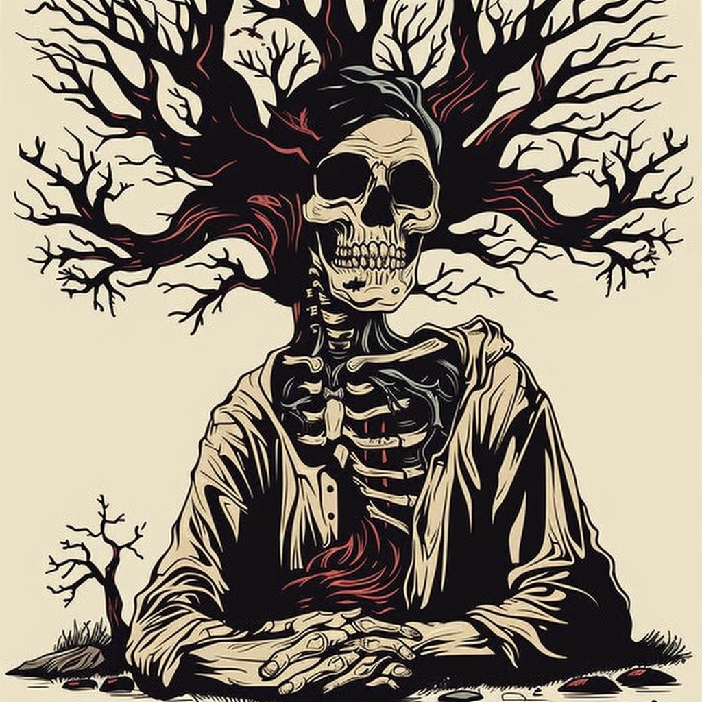 provocative  Todd  McFarlane  skeleton  tree  dark  art  occult  introspective  nature 936103