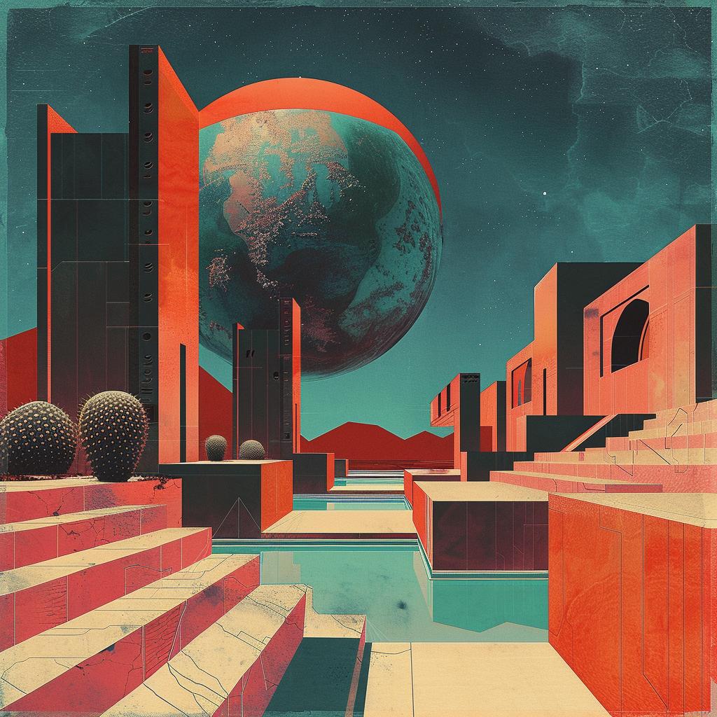 album  cover  1980s  city  futuristic  art  trippy  geometric  synthwave  colorful 960632