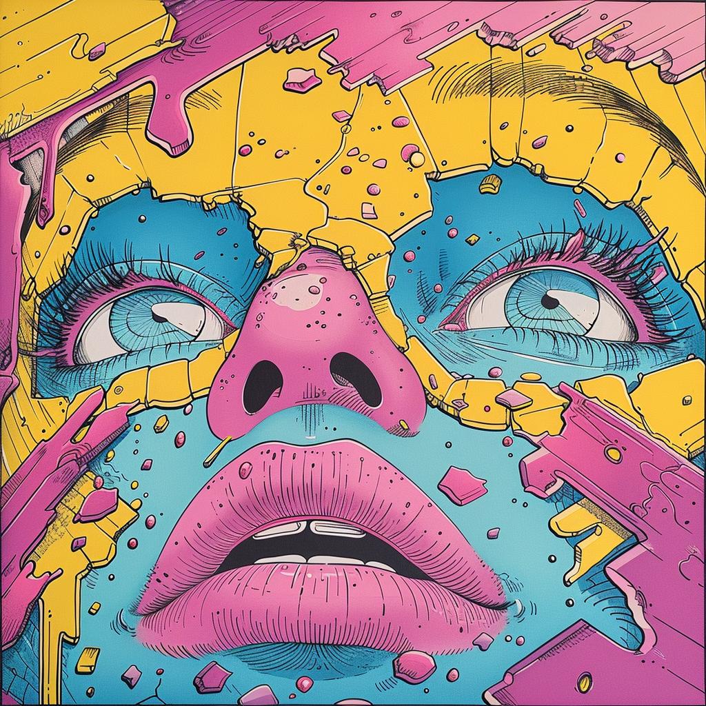 album  cover  comic  woman  face  paint  surreal  colorful  abstract  art 925272