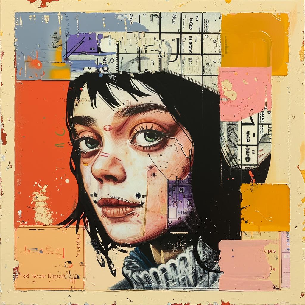 impasto  woman  hat  colorful  portrait  expressive  playful  figurative  vibrant  stylistic 1015728
