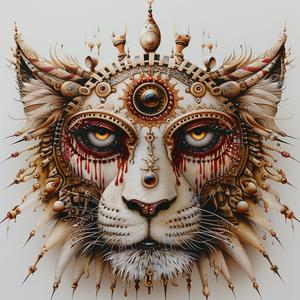 DADA  lionman  creature  four-eyes  eye-makeup  airbrush  Emek  Troy  highlights  white 1073105
