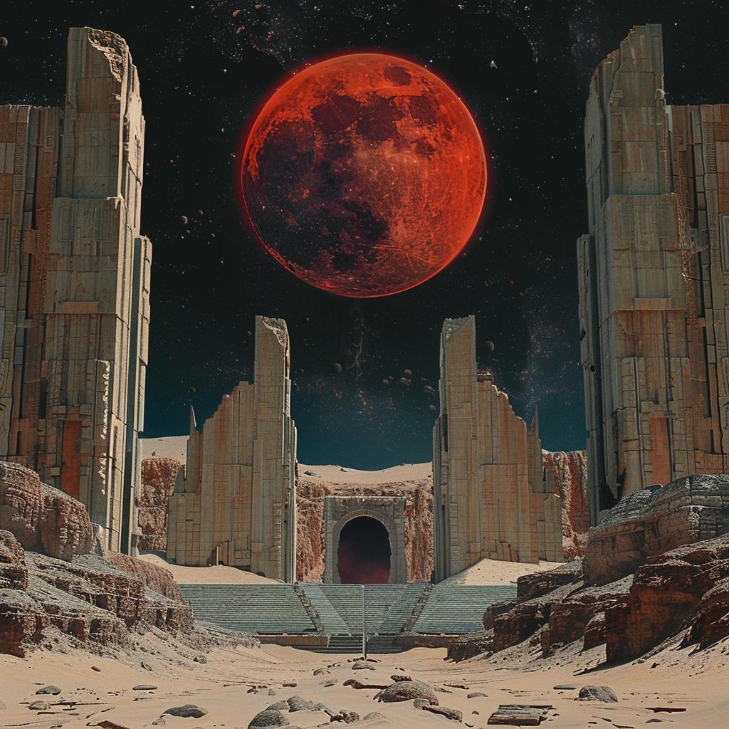 tarot  symmetrical  temples  eclipse  highcontrast  detailed  desert  landscape  mystical  astrology 960144