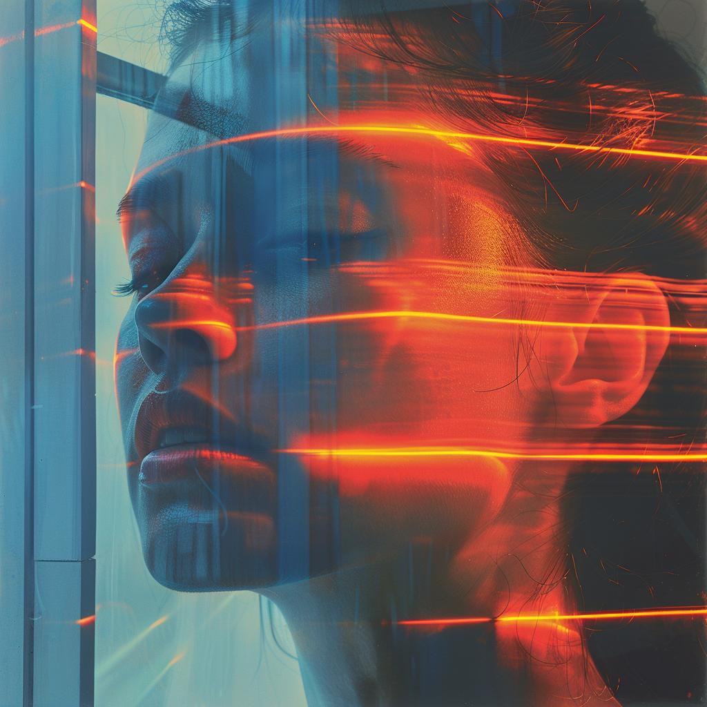 woman  glowing  red  eyes  light  trail  surreal  art  photography  NYC 1031774