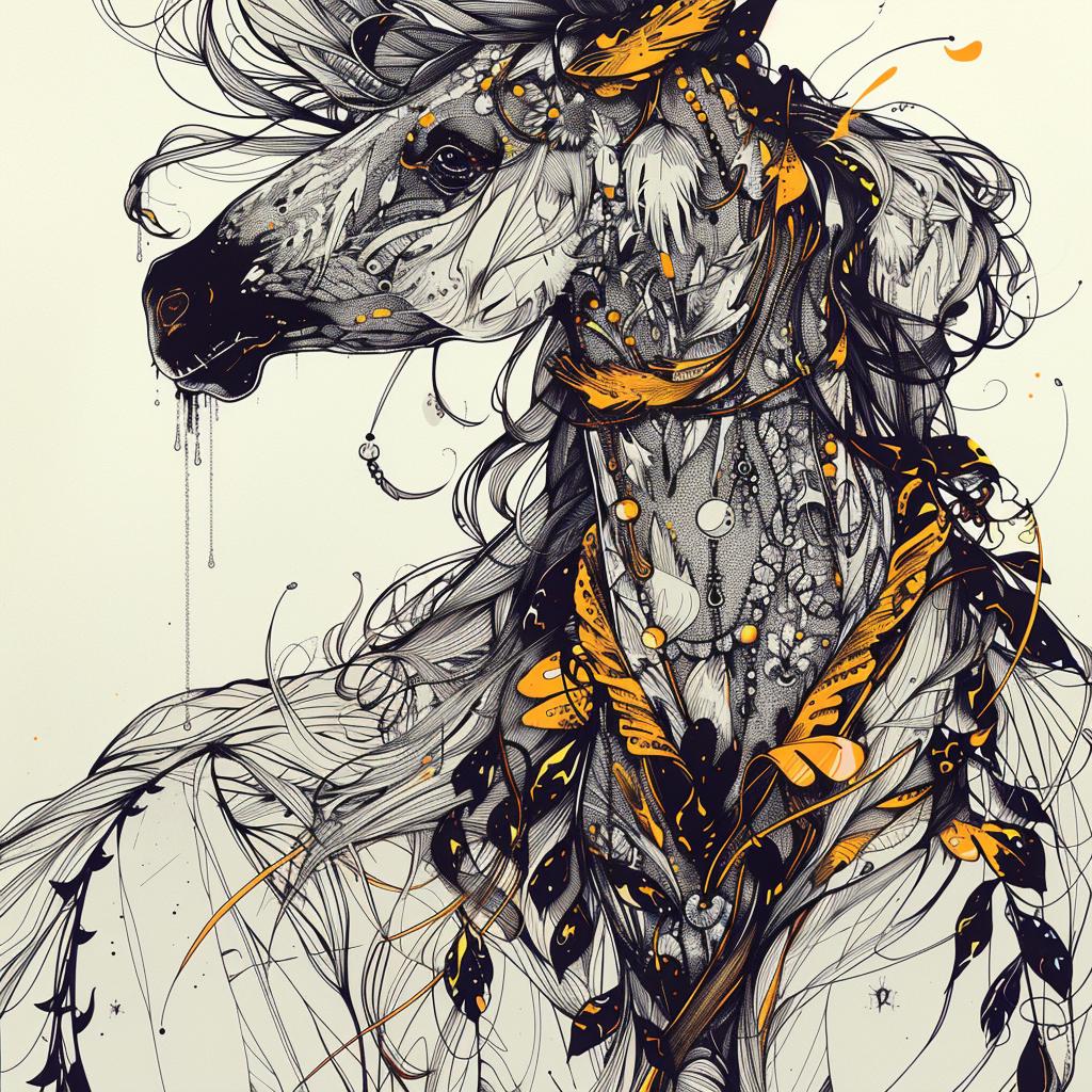 mythical  creature  hybrid  animal  unique  fantastical  drawing  horse  long  hair 953236