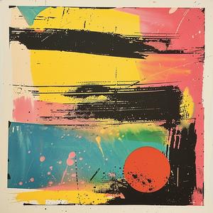 surreal  blockprint  painting  red  yellow  sun  creative  abstract  colorful  style 1063033