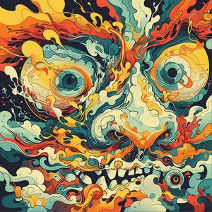 Surreal  Album  Cover  Colorful  Face  Eyes  Mouth  Risograph  Symbolism  Screenprinting 1079134