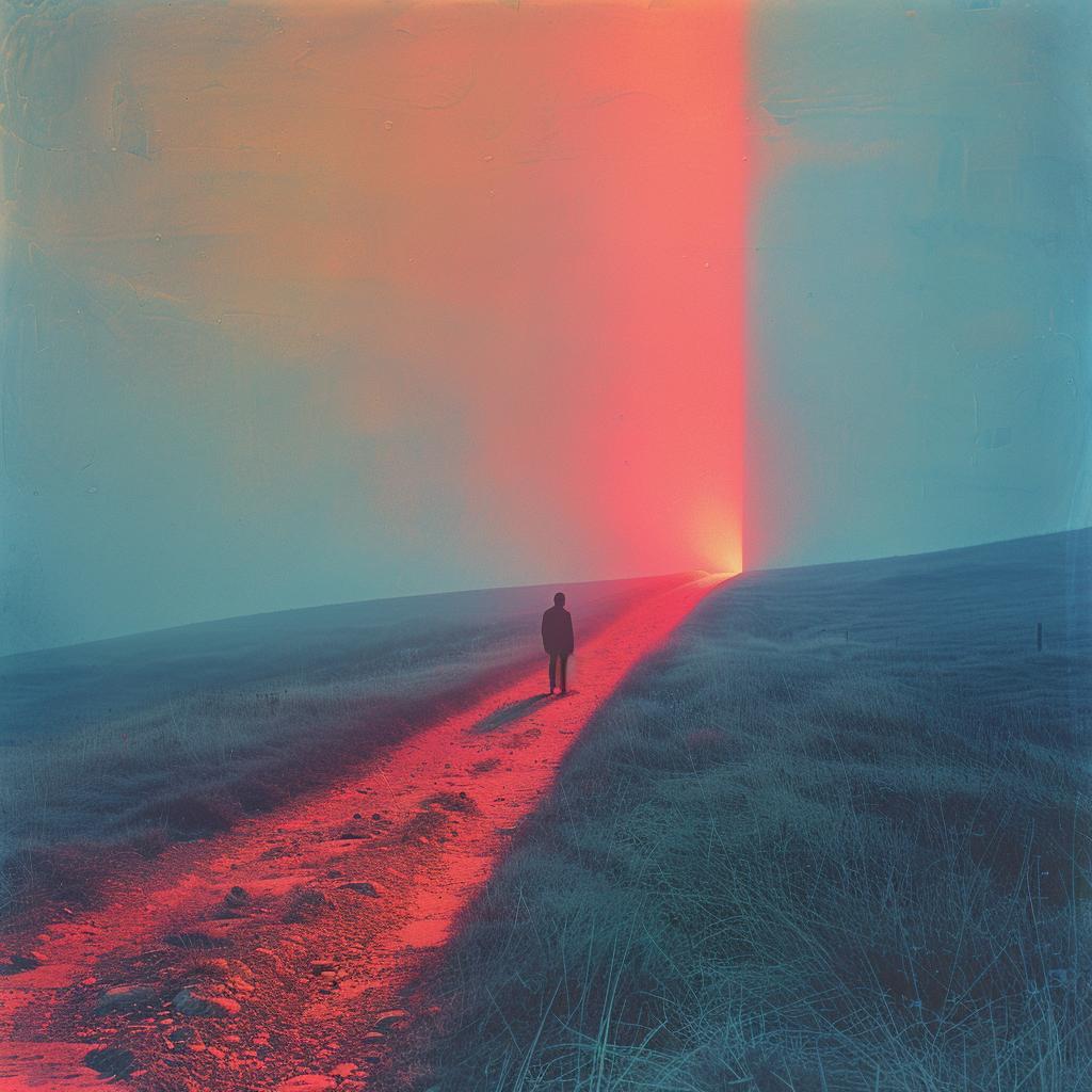 album  art  landscape  surreal  double  exposure  teal  blue  volumetric  lighting 1032417