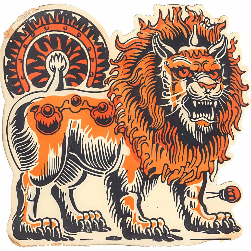 lion  sticker  mythical  creature  Nychos  art  graphic  design  illustration  style 933885
