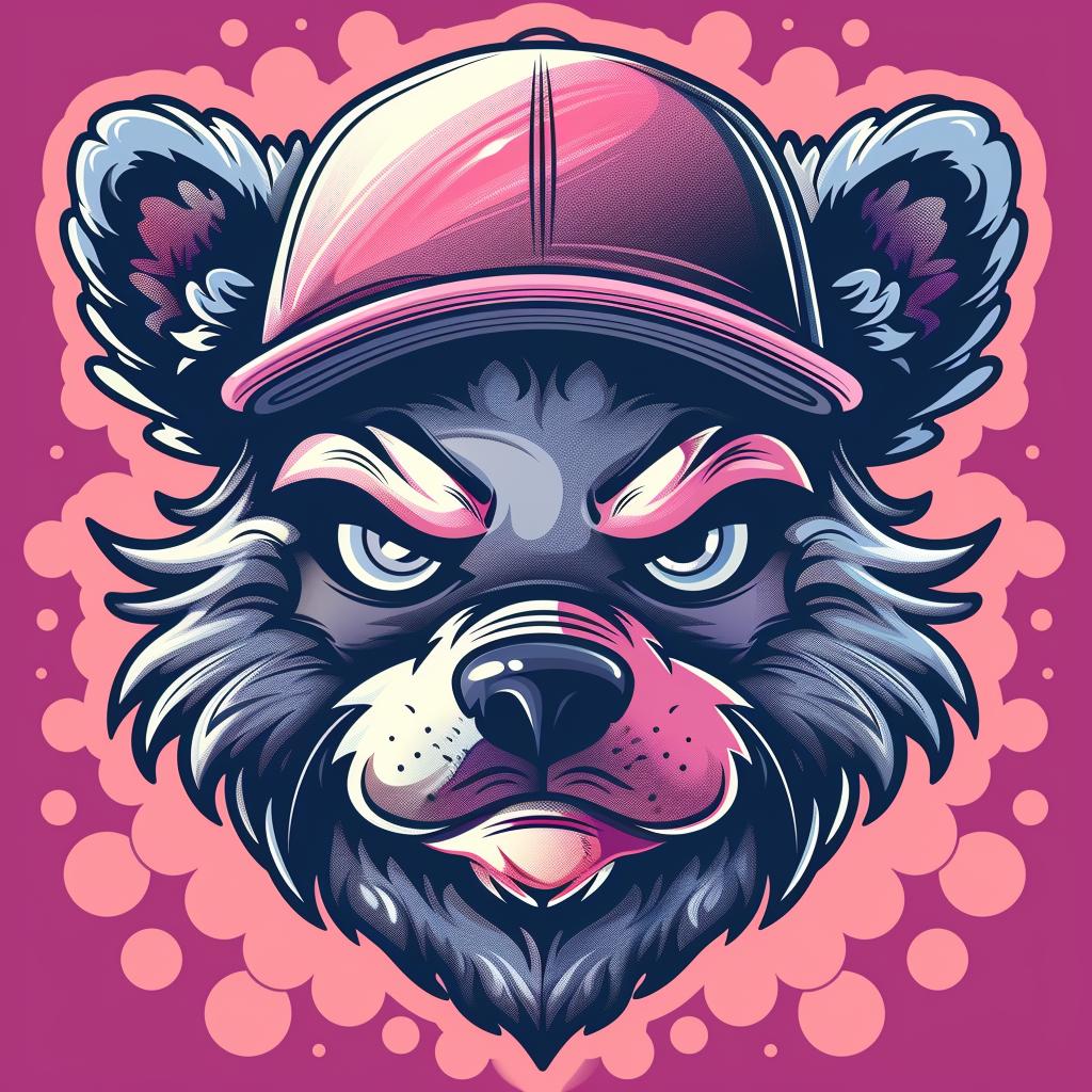 cartoon  bear  baseball  cap  aggressive  animal  simple  vector  illustration  street 956420