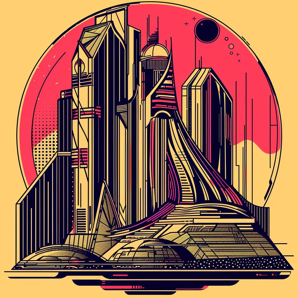 futuristic  city  skyscrapers  album  art  styles  red  sun  space  design 939671