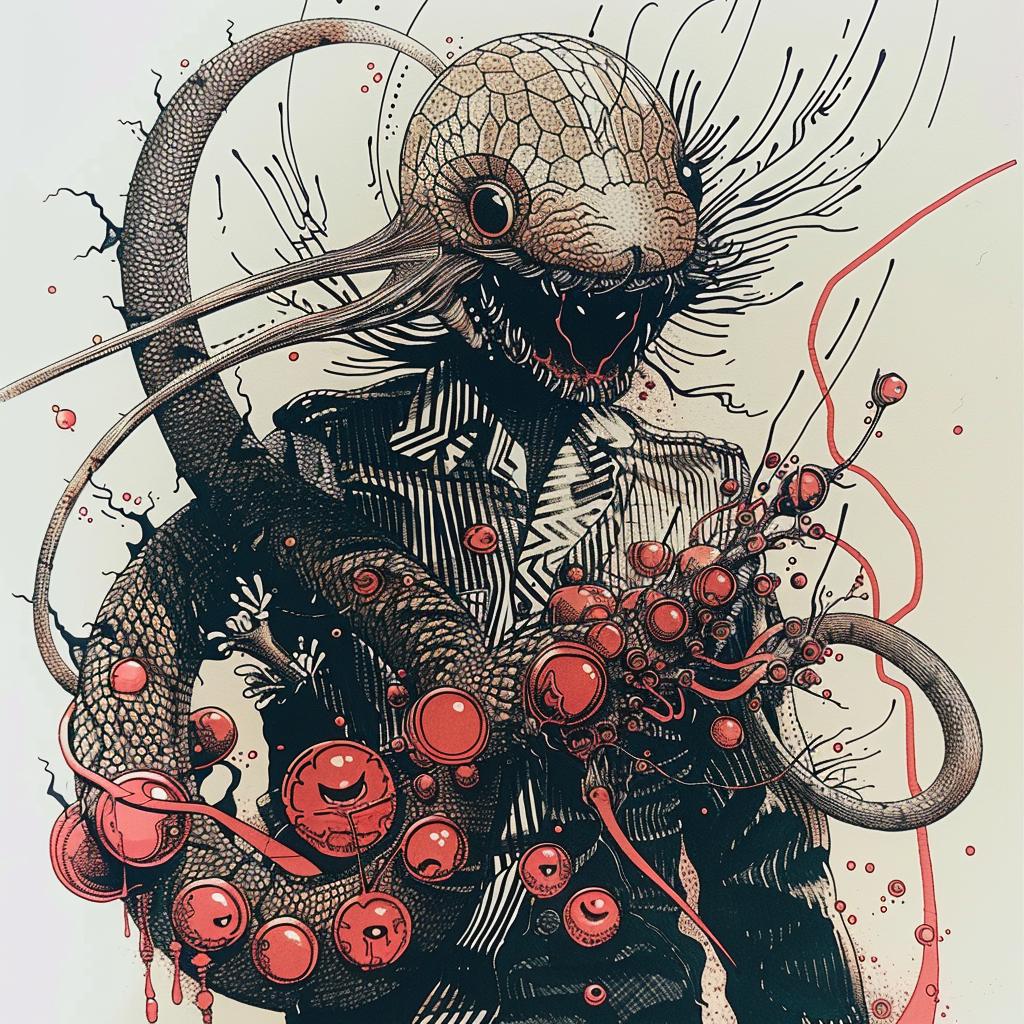 drawing  monster  blood  fantasy  dark  Japanese  art  intense  visual  emotion 948365
