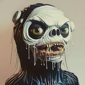 لوحة رقمية لزومبي، رأس، فم، رسم توضيحي مخيف، فن جرافيكي رعب 1073473