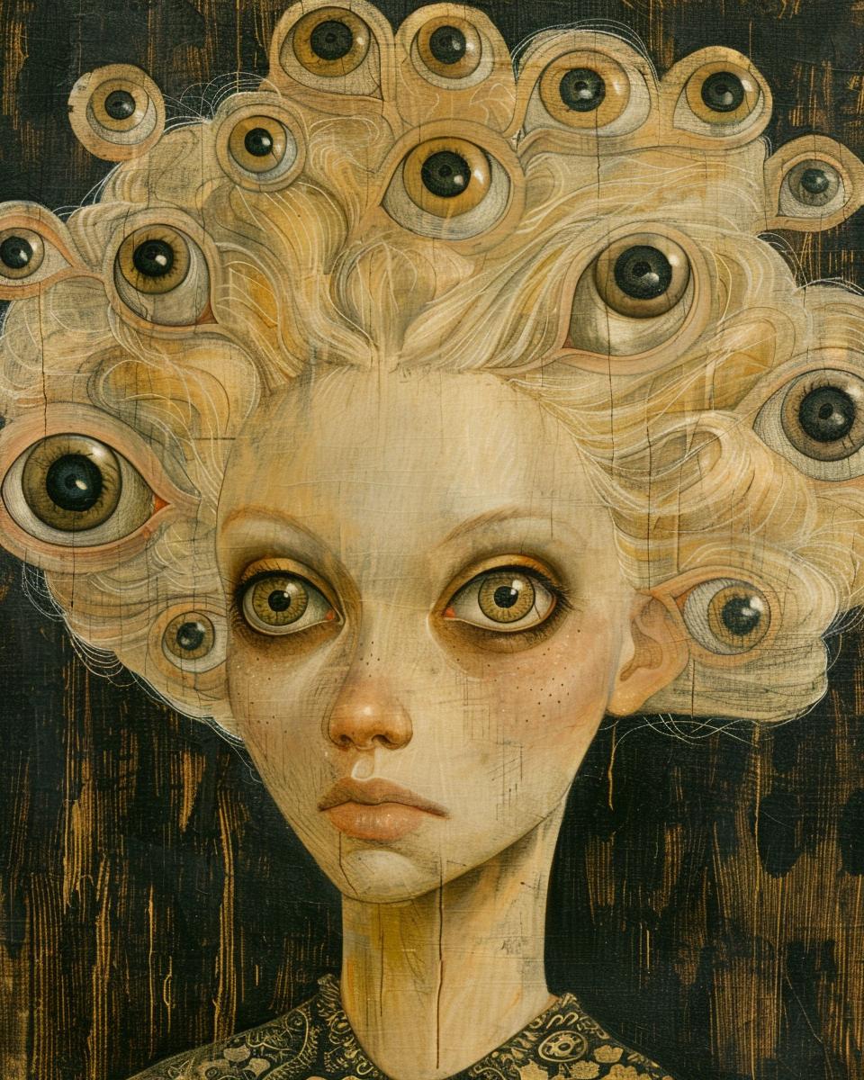 portrait  blonde  woman  seven  eyes  painting  art  portraiture  visual  style 971800