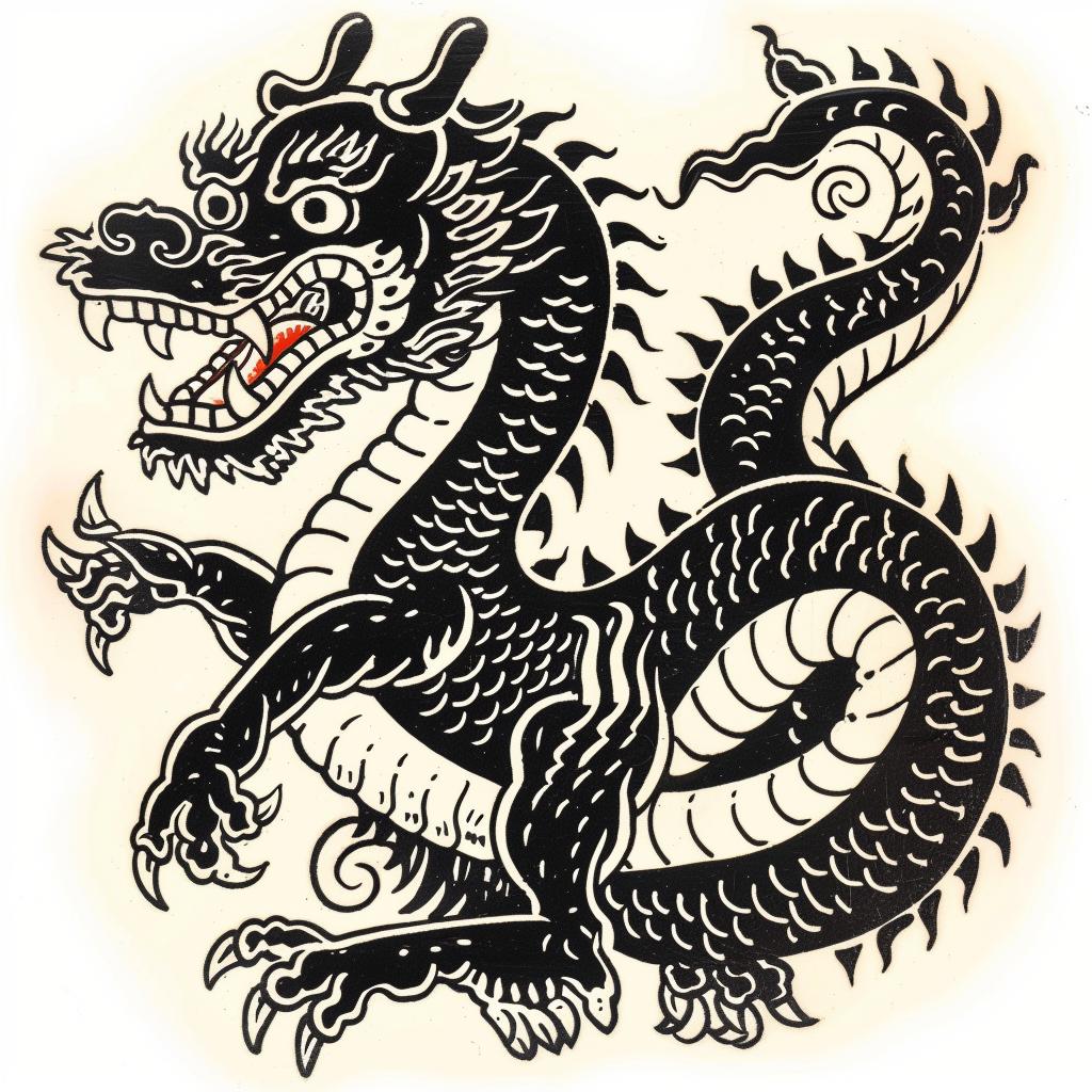 mythical  creature  hybrid  tattoo  design  fantastical  animal  seamless  unique  halftone 933232