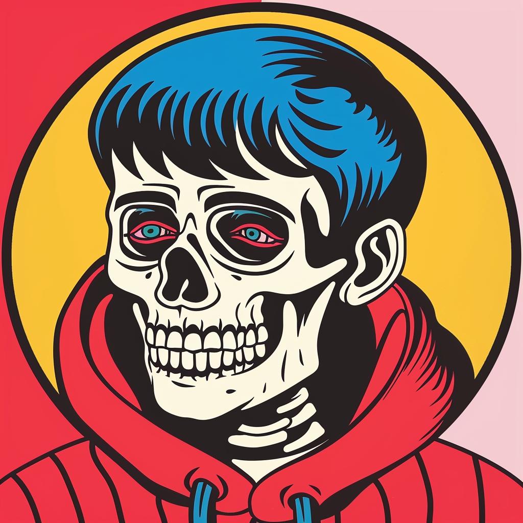 poster  skull  red  hoodie  cool  chenille  design  simple  streetwear  style 961243