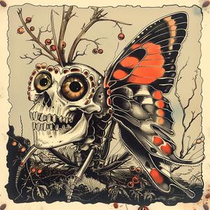 skull  butterfly  metal  sign  art  dark  elements  graphic  unique  decorative 1048214