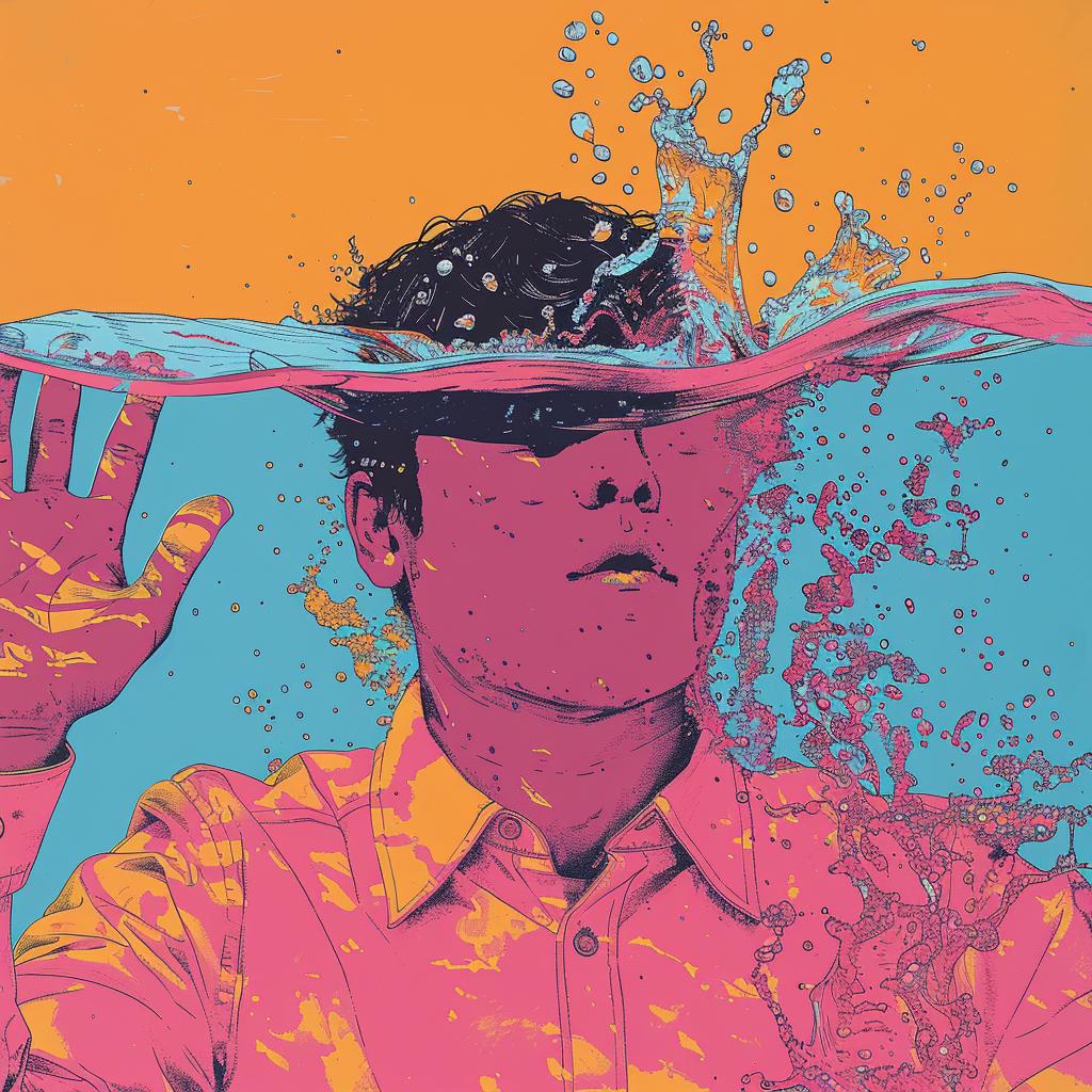 surreal  album  grimdark  painting  man  water  hands  up  splash  dramatic 977400