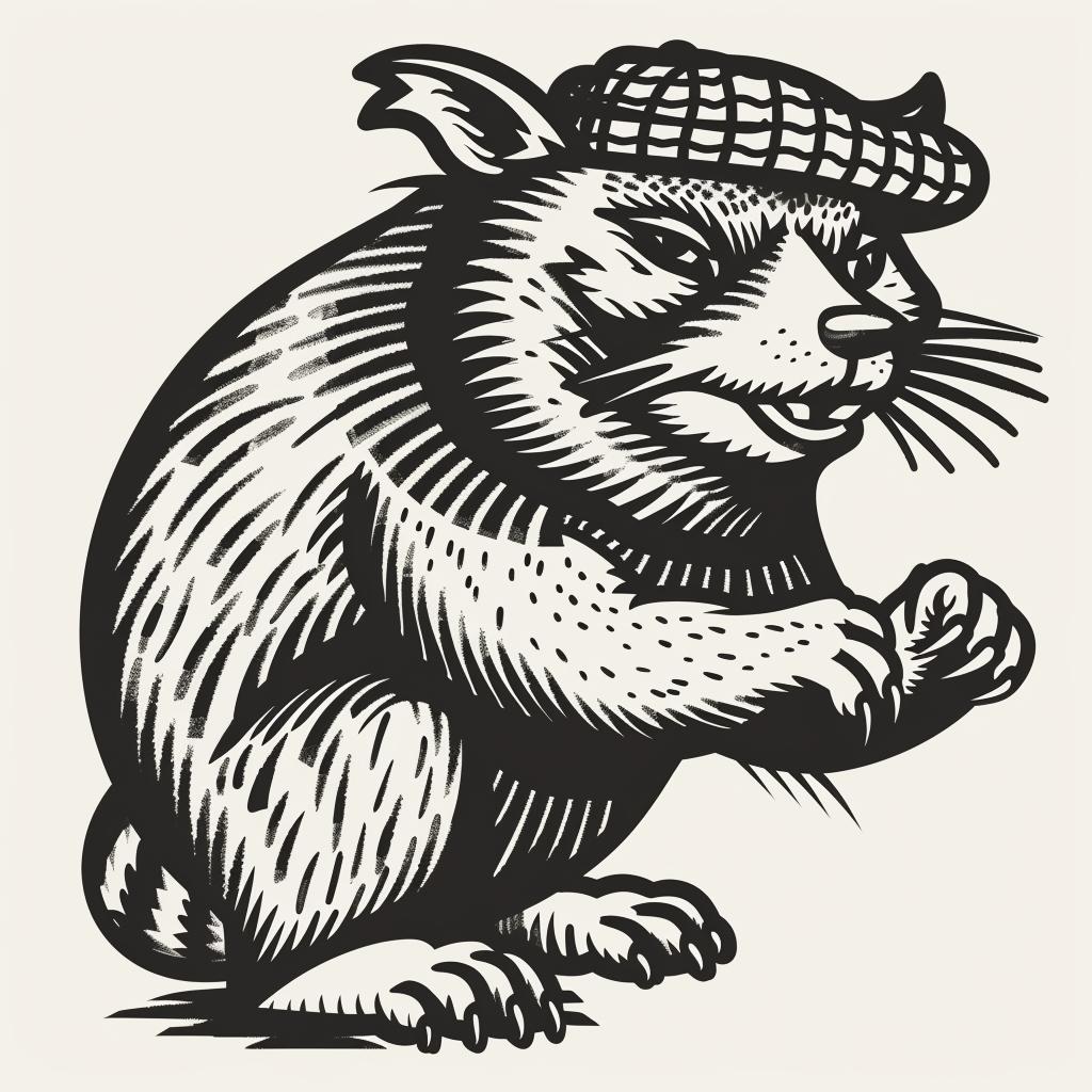 rat  hat  stick  aggressive  streetwise  minimal  anthropomorphic  urban  culture  illustration 959292