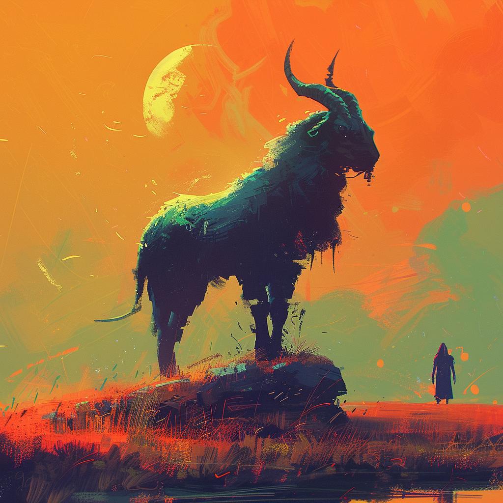 mythical  creature  hybrid  goat  hills  fantasy  nature  couple  surreal  exploration 941406