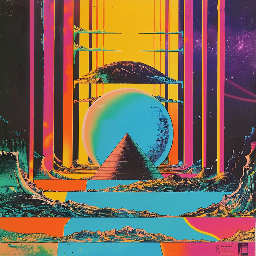 surreal  album  cover  art  symbolist  screenprinting  creative  vibrant  design  modern 977903