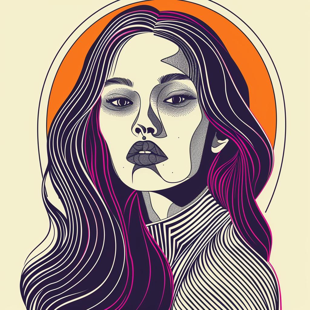 Pop  Art  Woman  Asian  LongHair  PurpleBackground  Female  Minimalistic  Bold  Contemporary 937140