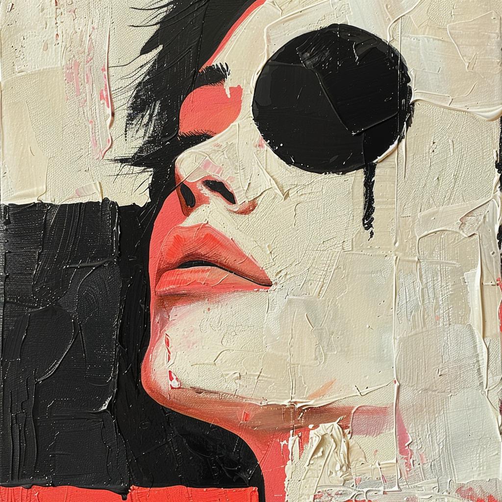 1980s  album  cover  woman  sunglasses  painting  impasto  palette  knife  art 963887