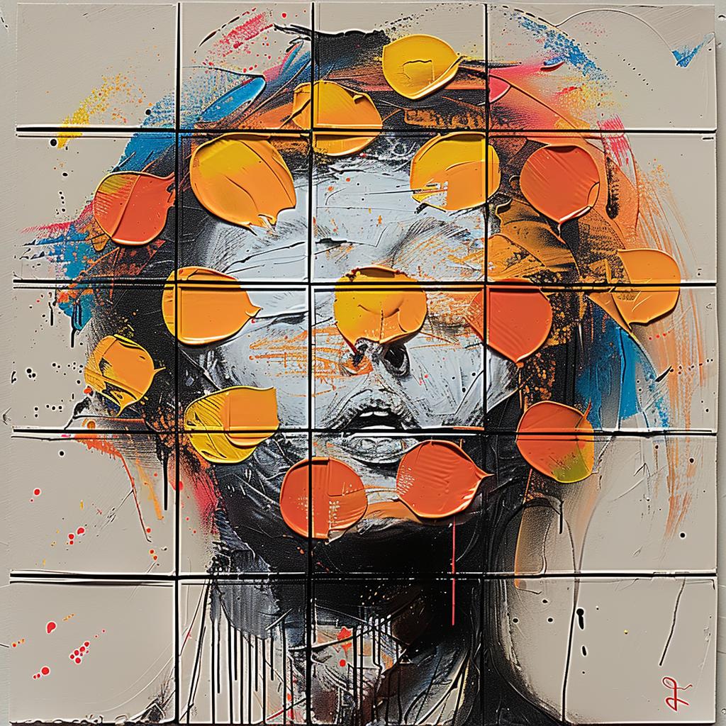 woman  oranges  painting  vibrant  headdress  colorful  artwork  fluid  portrait  modern 949750