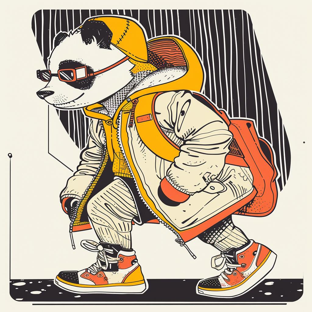 panda  streetwear  kawaii  dynamic  urban  fashion  jacket  glasses  stylish  modern 938728