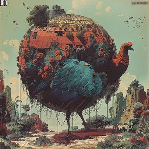 bird  globe  back  chromolithography  colorful  large  nature  symbolic  creative  artistic 1059596