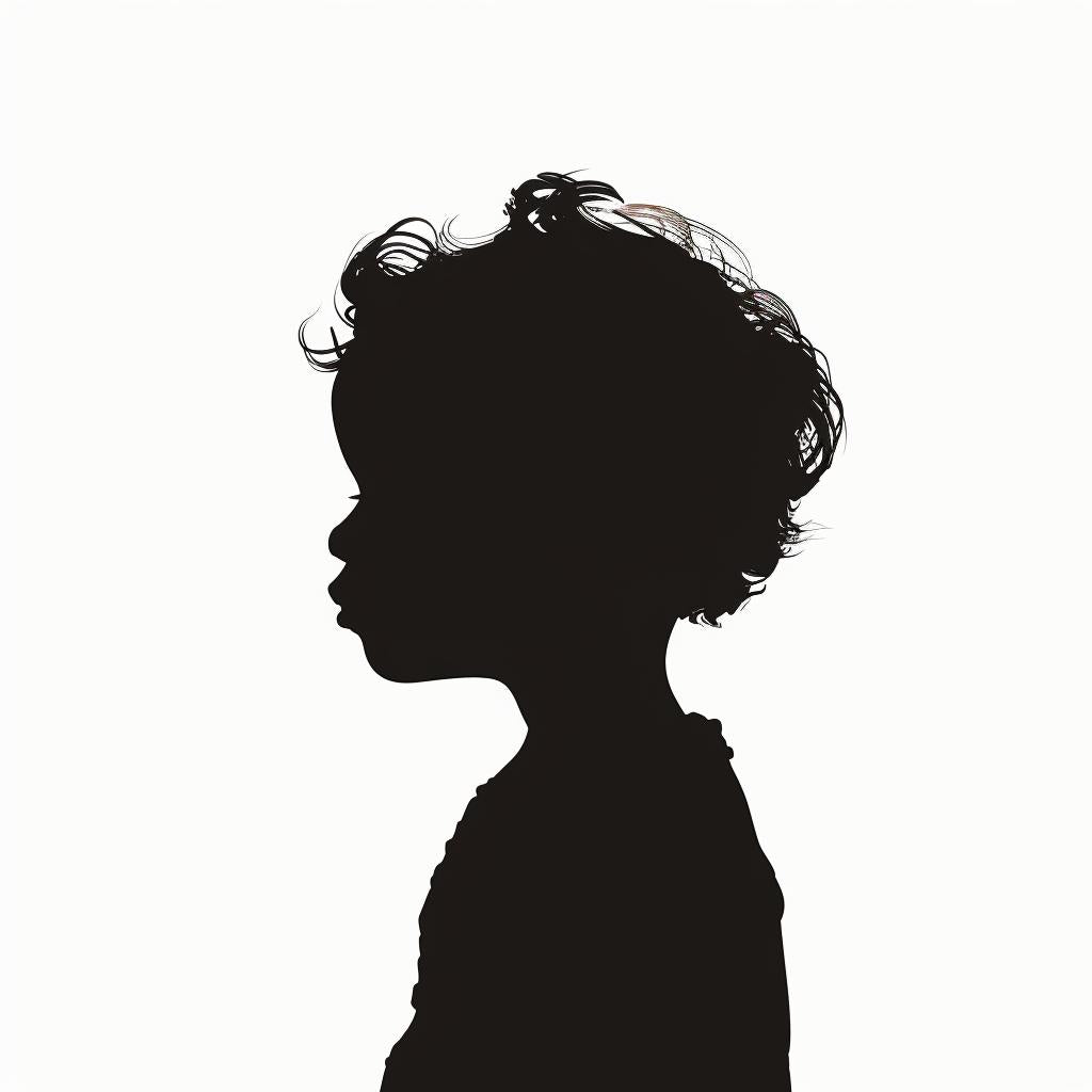 vector  silhouette  child  profile  isolated  clean  white  background  human  color 953863