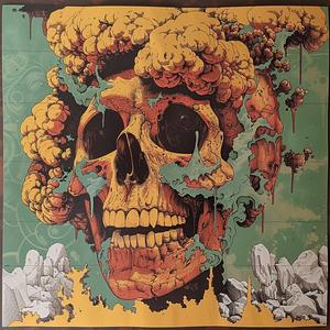 surreal  skull  clouds  poster  risograph  symbolist  hyperrealistic  screenprinting  albumcover  art 1078626