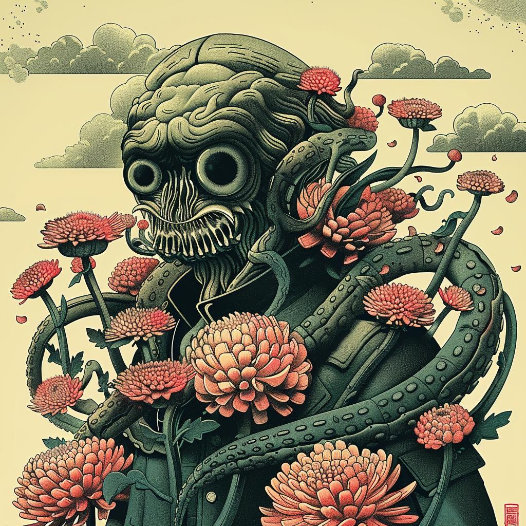 poster  monster  flowers  creature  artwork  surreal  colorful  design  nature  illustration 946699