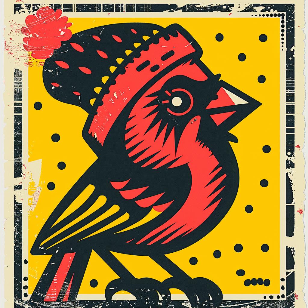 cardinal  bird  aggressive  streetwise  minimal  knit  urban  poster  character  red 957143