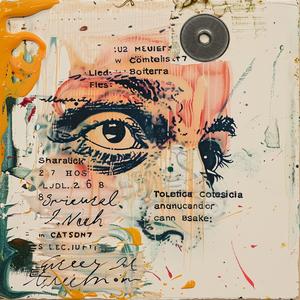 encaustic  painting  words  face  art  colorful  abstract  mixed  media  creative 1064498