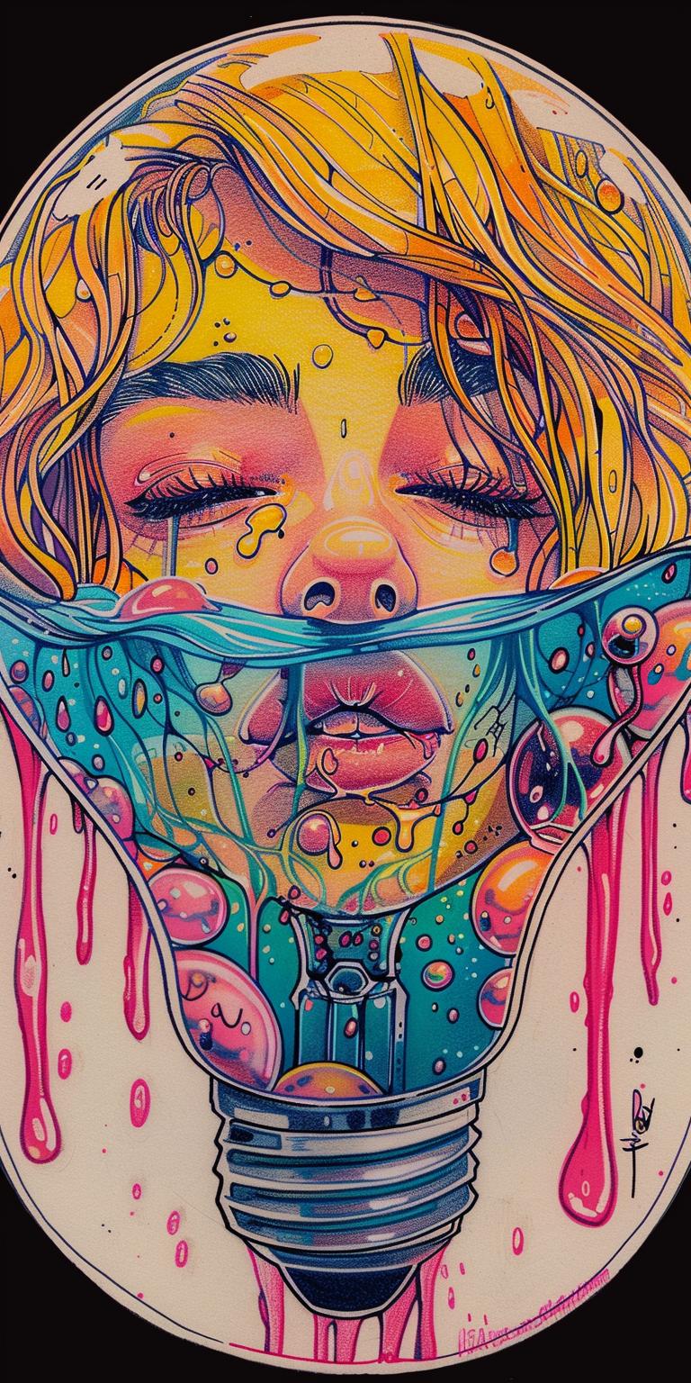 lightbulb  liquid  woman  paint  drowning  bubbles  surreal  artistic  imaginative  intricate 940469