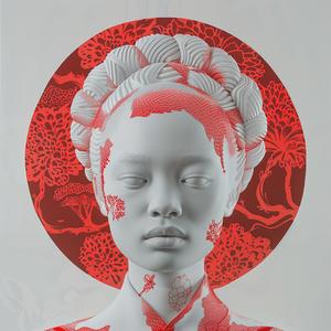 surreal  album  cover  white  flowers  women  screenprinting  symbolist  red  AfricanAmerican 1077817