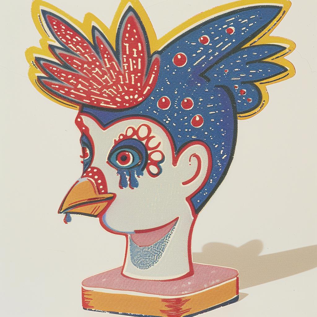 DADA  art  bird  head  unique  creature  eye  makeup  surreal  blue 939419