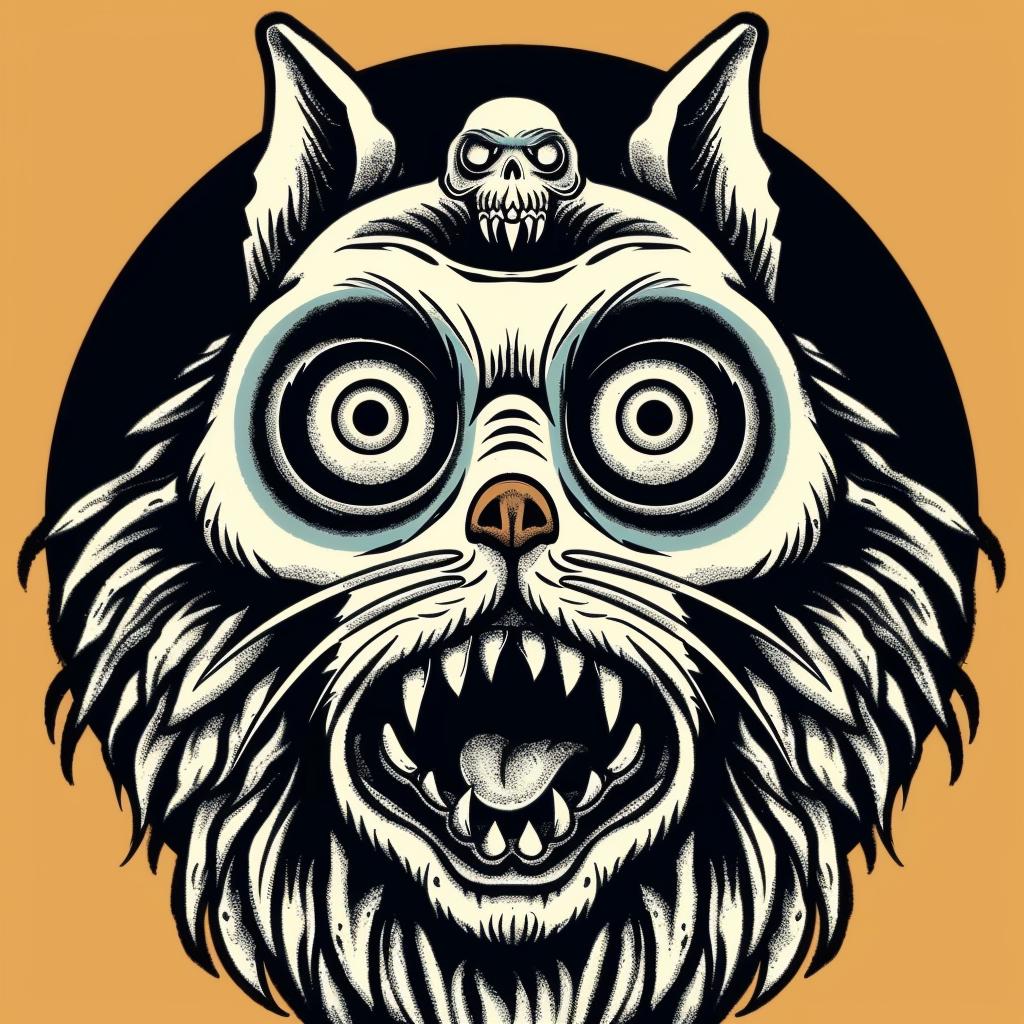 cat  skull  head  illustration  dark  creepy  art  unique  character  conceptual 939820