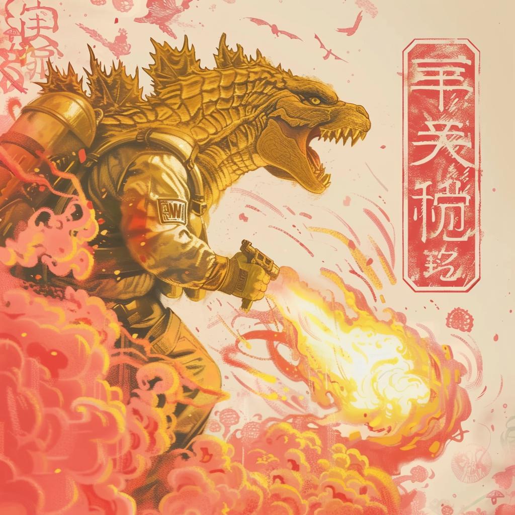 godzilla  flamethrower  hazmat  action  monster  epic  battle  illustration  drama  poster 943880