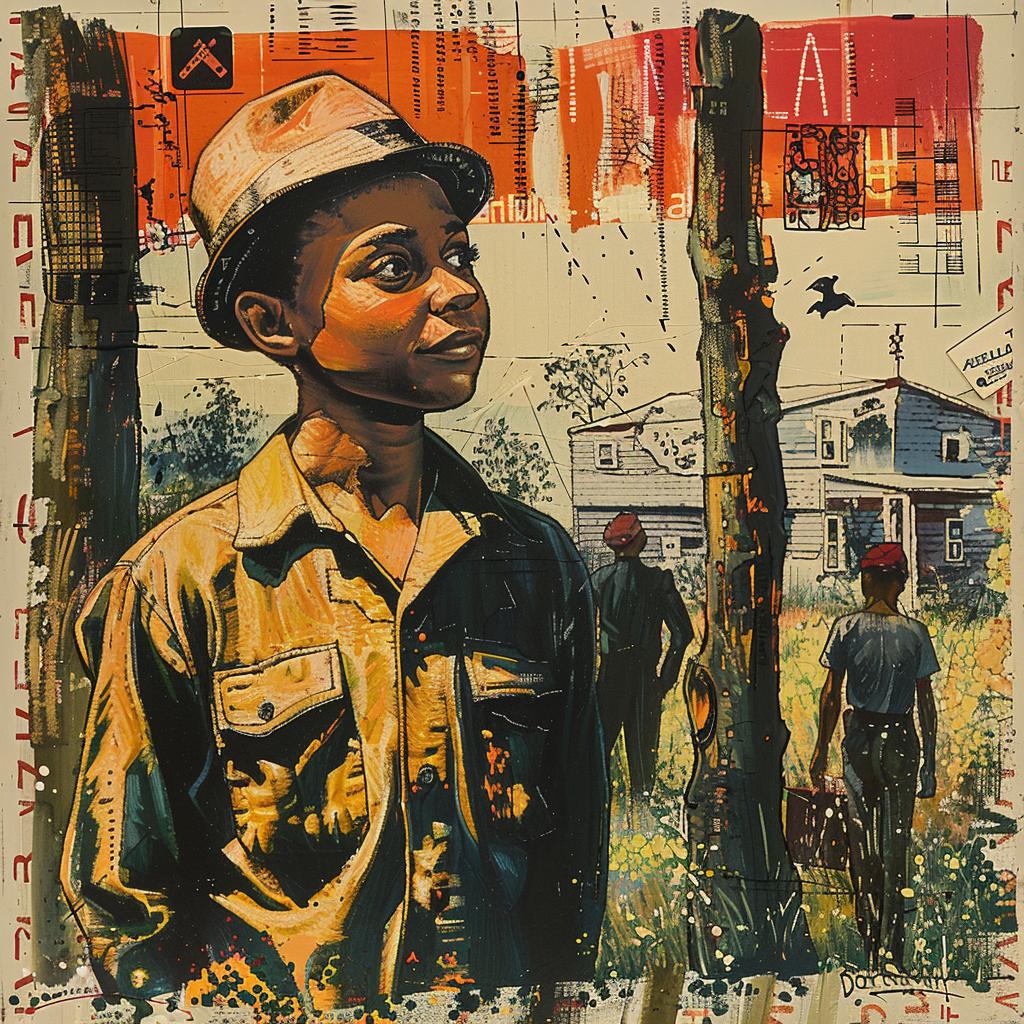 boy  hat  painting  landscape  figure  artwork  nostalgic  realism  whimsical  vibrant 949633