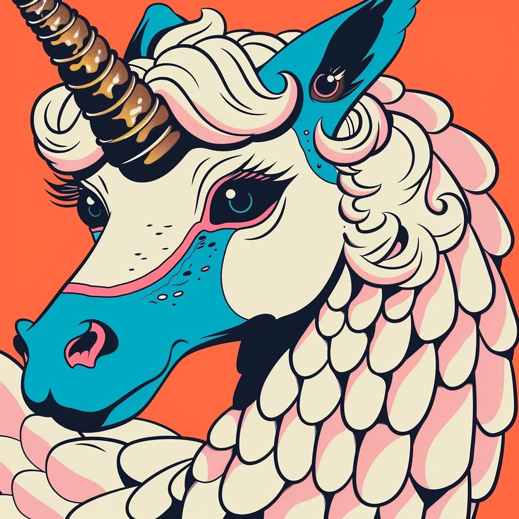 mythical  creature  unicorn  hybrid  fantastical  blue  pink  mane  fantasy  whimsical 941263
