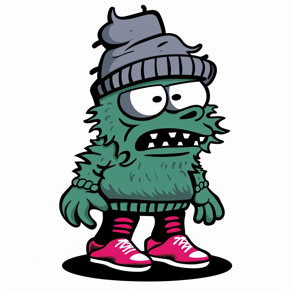 monster  streetwise  cartoon  aggressive  minimal  culture  cap  sneakers  urban  humor 956036