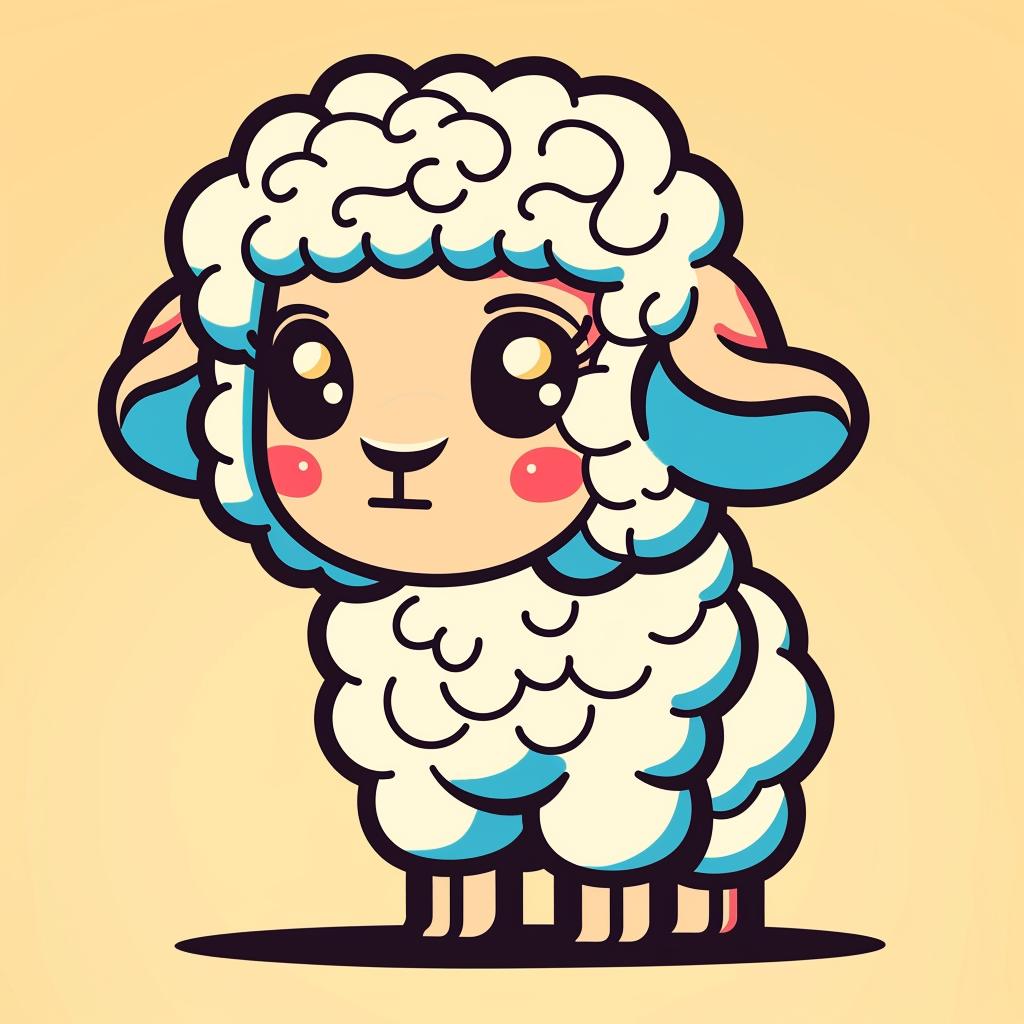 sheep  cartoon  cute  bigeyes  bignose  character  playful  whimsical  illustration  animal 940100