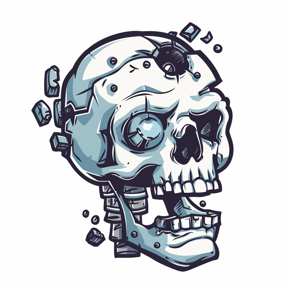 cyborg  skull  mechanical  clock  surreal  white  background  concept  futuristic  portrait 943903