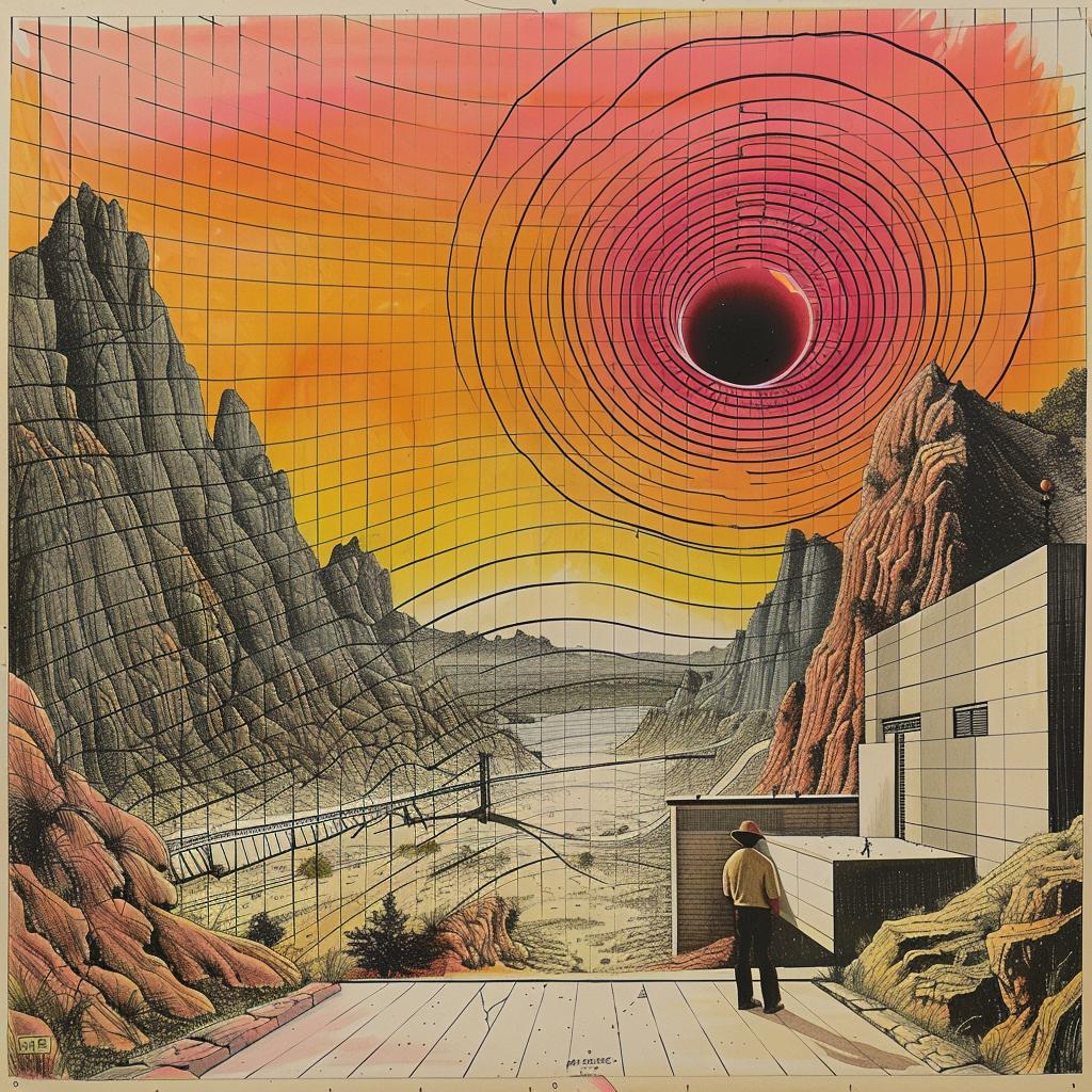 man  black  hole  standing  vaporwave  1980s  new  wave  album  cover 1035721