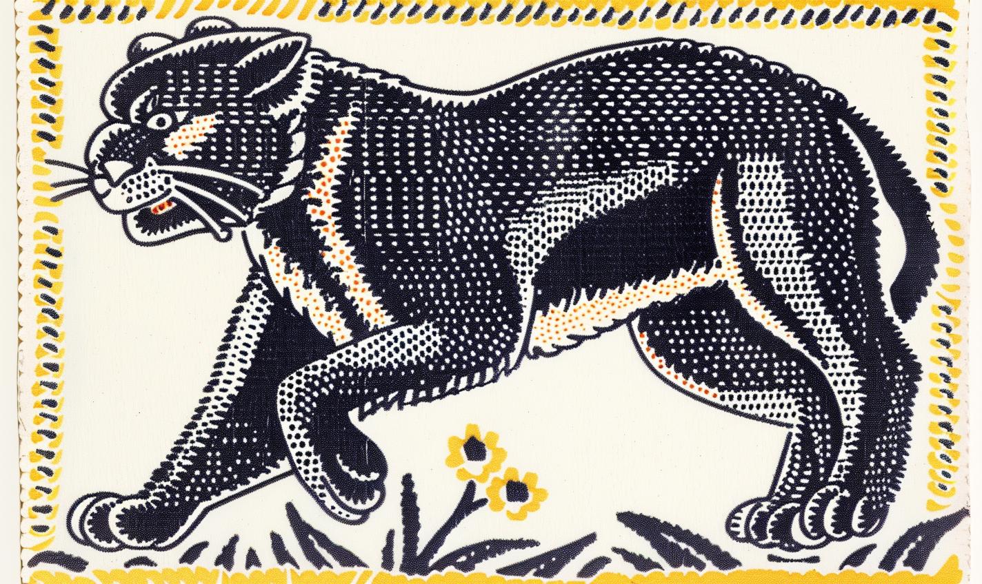 patch  panther  chenille  streetwear  minimal  leaping  stitching  design  animal  symbol 961087