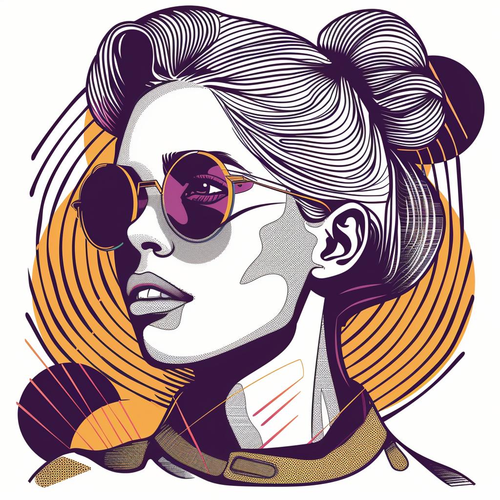 Pop  Art  blonde  woman  sunglasses  vector  illustration  modern  portrait  minimalist 936964