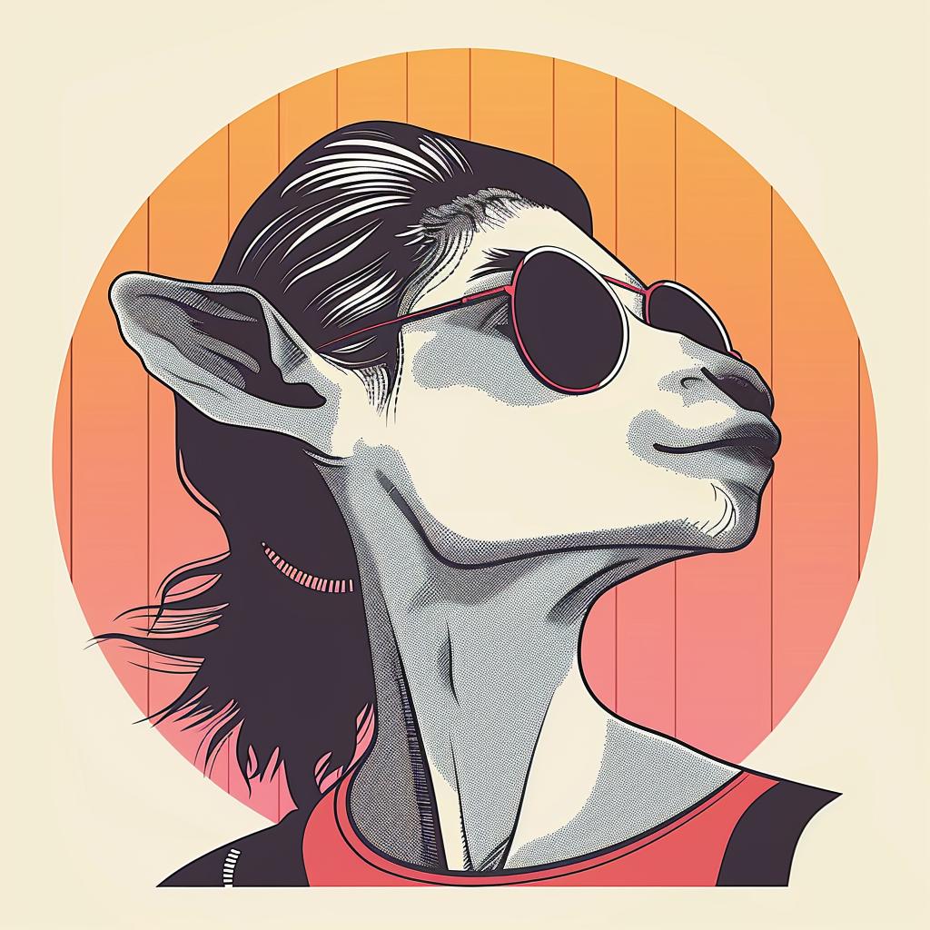 goat  illustration  sunglasses  sun  playful  artistic  creative  humorous  design  unique 939588